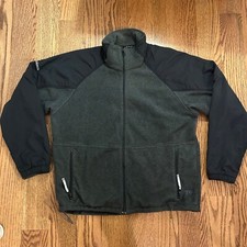 Columbia Men s Fleece Jacket Size L Full Zip Gray Black Outdoor Hiking Coat