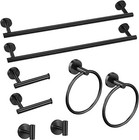 8Pcs Bathroom Hardware 16inch Set Towel bar Ring Paper Holder Hook Accessories