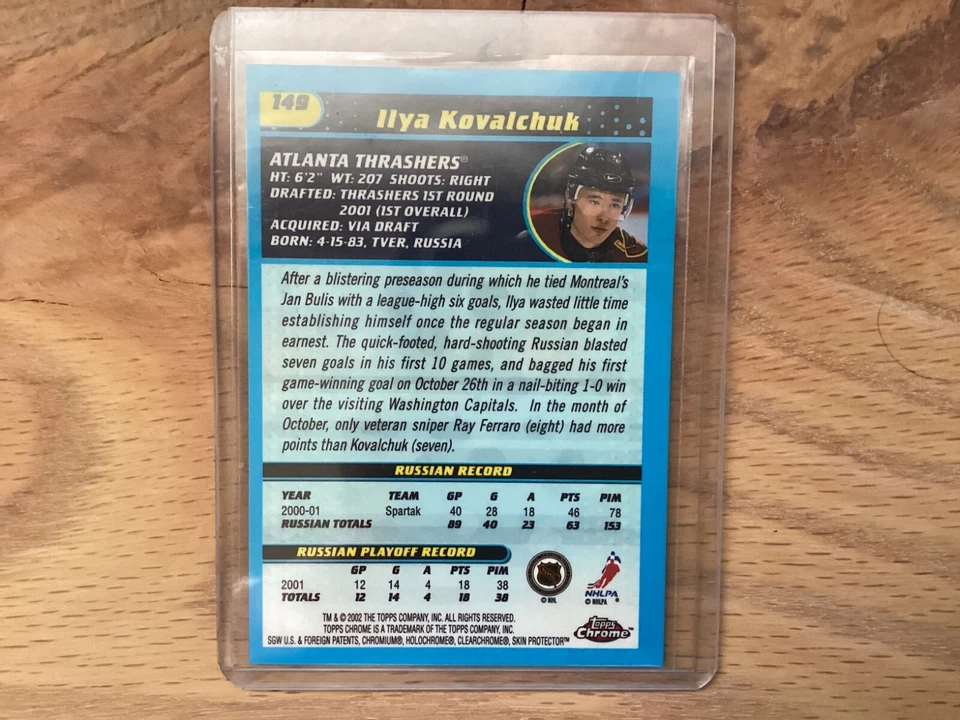 Ilya Kovalchuk 2001-02 Topps Chrome #149 Rookie - Image 2 of 2