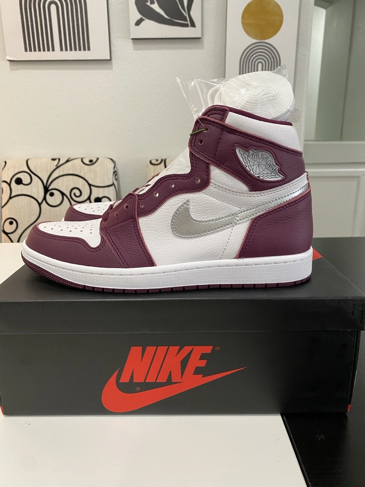 Taglia 9 Jordan 1 retrò alta OG Bordeaux NUOVO