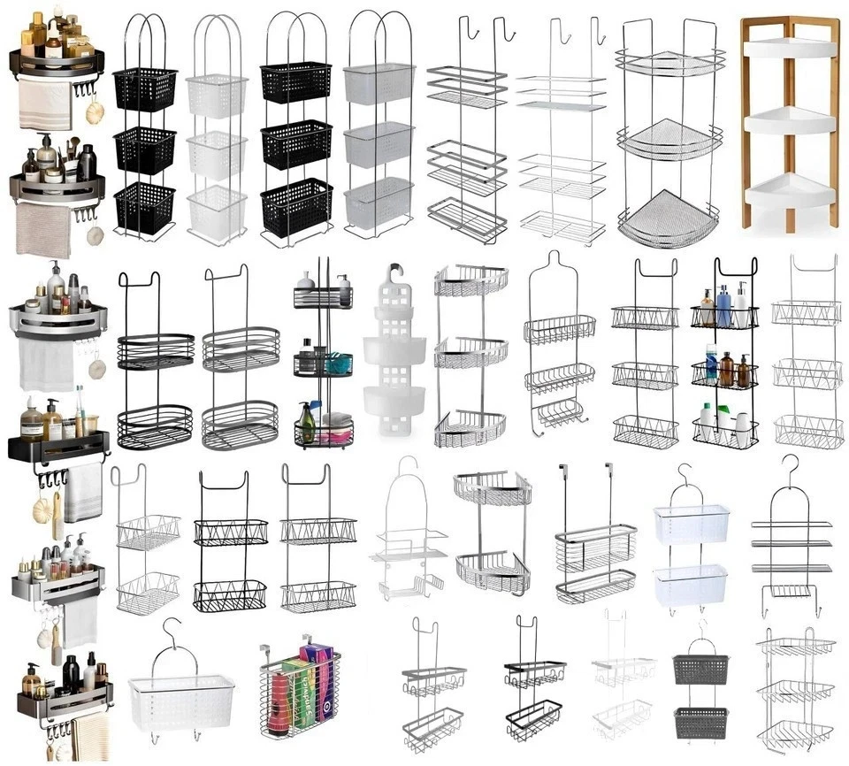 HOMION Modern Over Door Hanging Over Screen Bathroom Shower Caddy Rack Storage Tidy