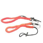 (2) Stronghold Tool Tether Leash Lanyard 15lbs Bungee Double Lock Carabineer 48"