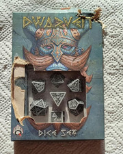 Dwarven Gray & black Dice Set (7) - Q Worksop - defekte Verpackung