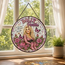 Dolly Parton Memorial Stained Glass Suncatche...