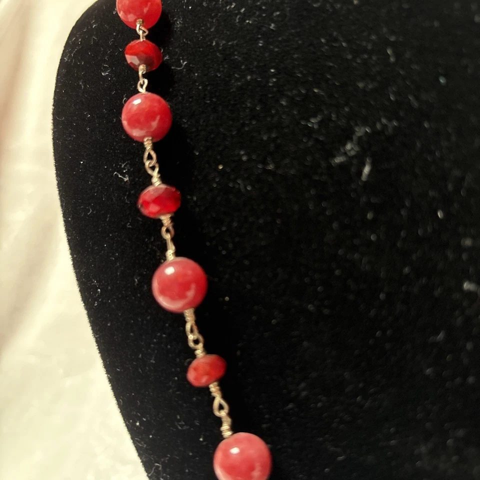 Rare Handmade, Ruby, Necklace, Gemstone, Sterling Silver Boho Exquisite Find - Image 4 of 4