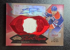 LEON DRAISAITL 2014 FLEER HOT PROSPECTS RED PATCH AUTO /18 #203