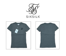 Image of Sik Silk Mens T-shirt Khaki Top SS Crew Neck Tee Embroidery Logo! SS-13102