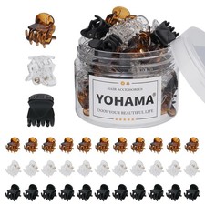 YOHAMA 36Pcs Mini Hair Claw Clips Kids Adult Strong Hold Bangs Clips 3color