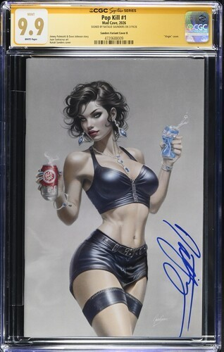 POP KILL #1 CGC 9.9 MINT signed by NATALIE SANDERS VARIANT LTD 500