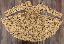 Kyte Baby Toddler Long Sleeve Bamboo Long Sleeve Twirl Dress in Cheetah 3T