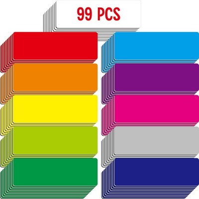 99 PCS Magnetic Name Tag Labels, 11 Colors Dry Erase 1'' x 3'', 11 Colors-99pcs 