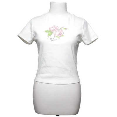 Betsey Johnson, T-shirt, Größe: M, Weiß/Pink/Grün, Baumwolle/Elasthan #HBy
