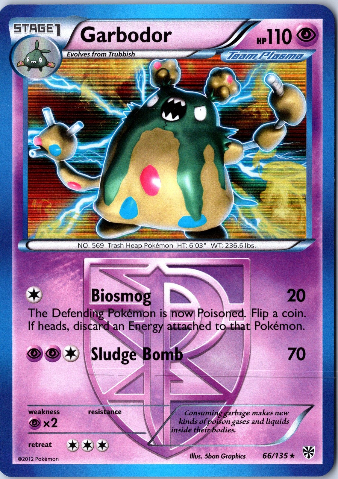 Plasma Storm #66/135 Garbodor (Team Plasma) (66) - Holo - NM