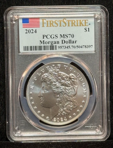 PCGS MS70 2024 Silver Morgan Commemorative One Dollar S$1  Coin - 039