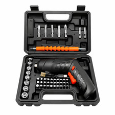 47pcs Cordless Electric Screwdriver Set USB Rechargeable Driver Kit Case