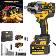 21V Cordless Impact Wrench 1/2" 2500NM High Torque Brushless Drill with Battery