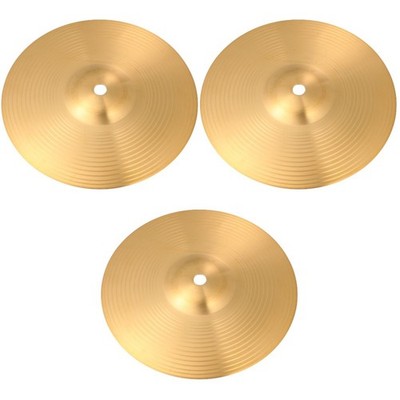 Set of 3 Crash Cymbals Single Ride with Stand Low Volume Drum Heads
