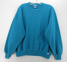 VINTAGE Russell Athletic Sweatshirt Men Large Blue 90s Blank Athleisure USA