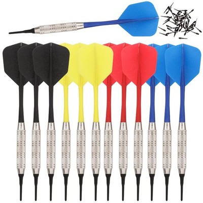 SHOT TAKER CO. Soft Tip Darts Set | 12pc Bar Darts | 50 Extra Black Tips | 3 ...