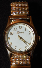 Geneva Women's Analog Watch with 50 Crystals in a Stretch Band