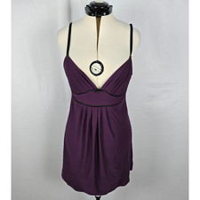 Marilyn Monroe Slip Women's L Purple Black Trim Adjustable Spaghetti Straps