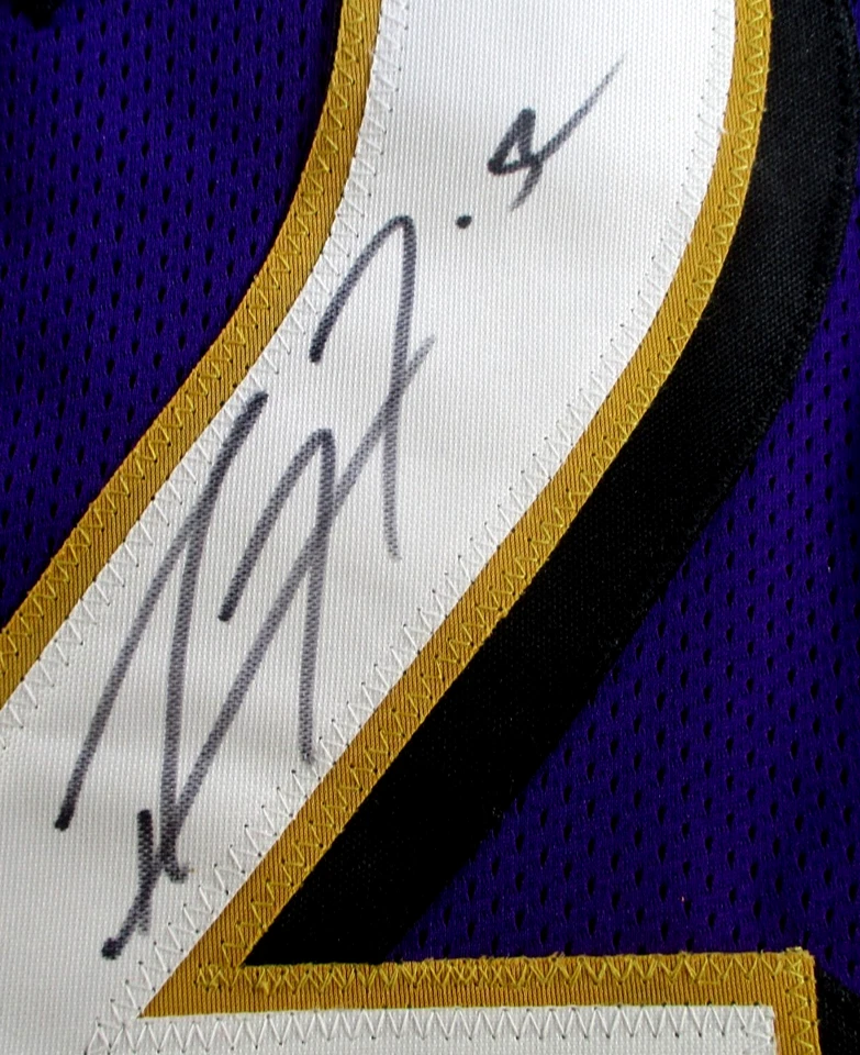 Camiseta de fútbol Ray Lewis/autografiada de los Baltimore Ravens púrpura personalizada/certificado de autenticidad Foto 4 de 4