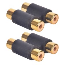 2Pcs/Set Dual 2 RCA Female to Female Coupler Audio Adapter Connector Adapter