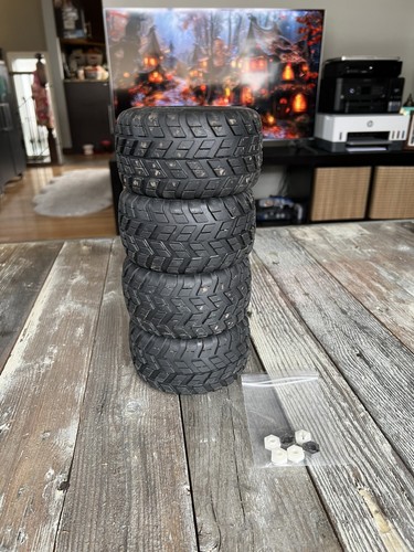 Hot Bodies Type BJ E-Savage 1/10 Monster Truck 14mm Hex Wheels & Tires Rare - Picture 11 of 13