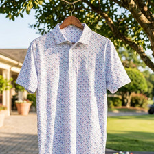    Rhoback Bloody Mary 2.0 White Polo Performance Activewear Dynamic Comfort Fit
