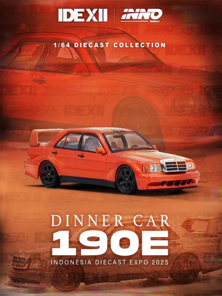 INNO64 Mercedes Benz 190E II Evo Naranja Negro Cena Exclusivo IDE 2025 Foto 3 de 4
