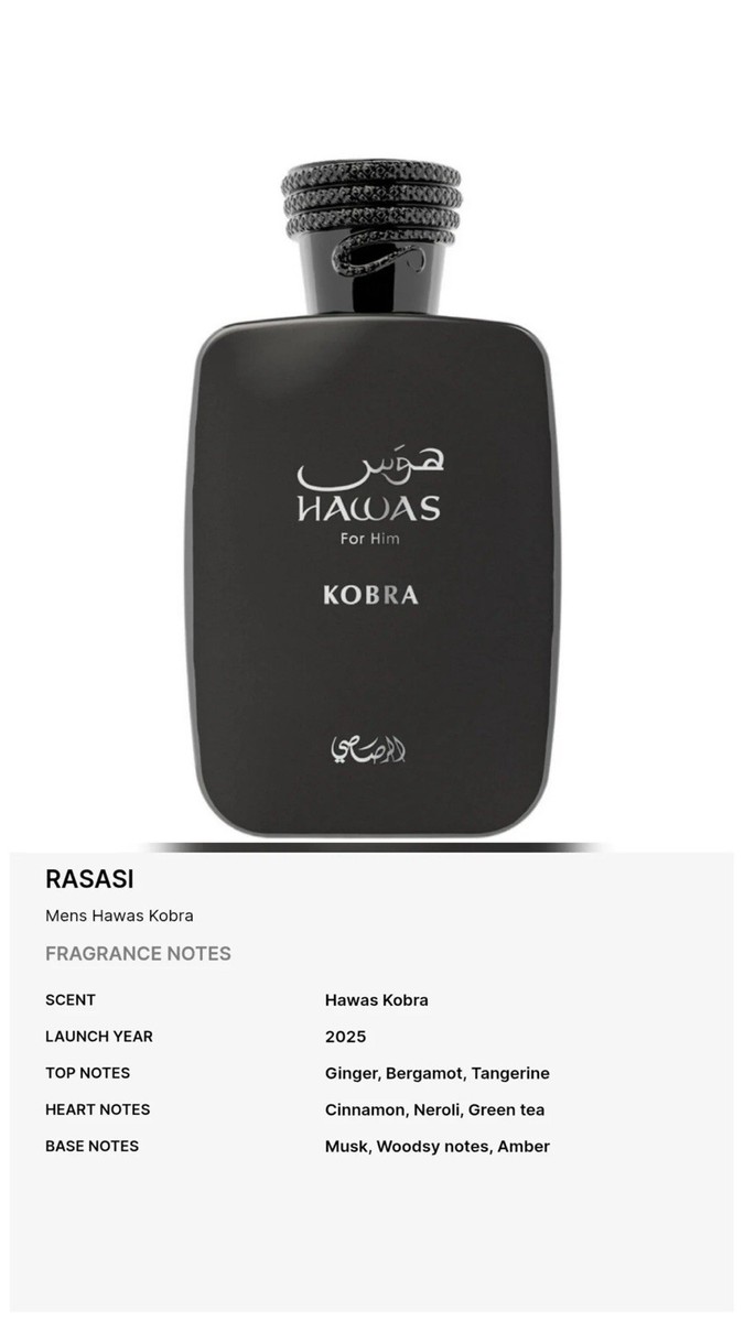 HAWAS KOBRA 香水 100ml 80% Hawas Kobra Eau De Parfum By Rasasi 100ml | eBay