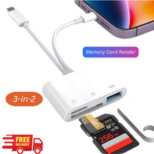 3-in-2 Memory Card Reader for iPhone iPad USB 3.0 OTG Adapter for SD/TF