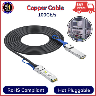 10Gtek 100Gb/s QSFP28 DAC Cable - 100GBASE-CR4 ETH 100GbE QSFP28 -QSFP28 Passive