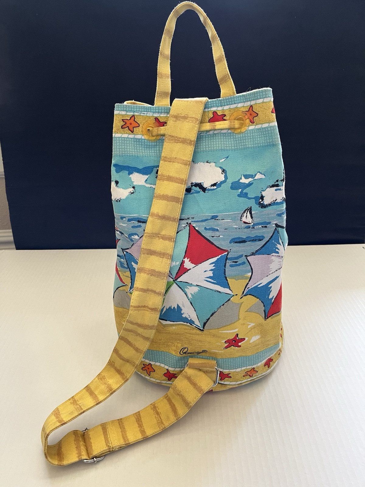 Anne Ormsby Canvas Beach Berrel Drawstring Bag At… - image 3