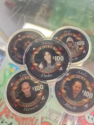Annie Duke Poker Professional $100 Full Ceramic Poker Chip Limited Edition SET