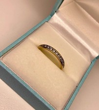 Solid 18ct Yellow Gold Patterned Wedding Band Eternity Ring Size N 750 Repaired