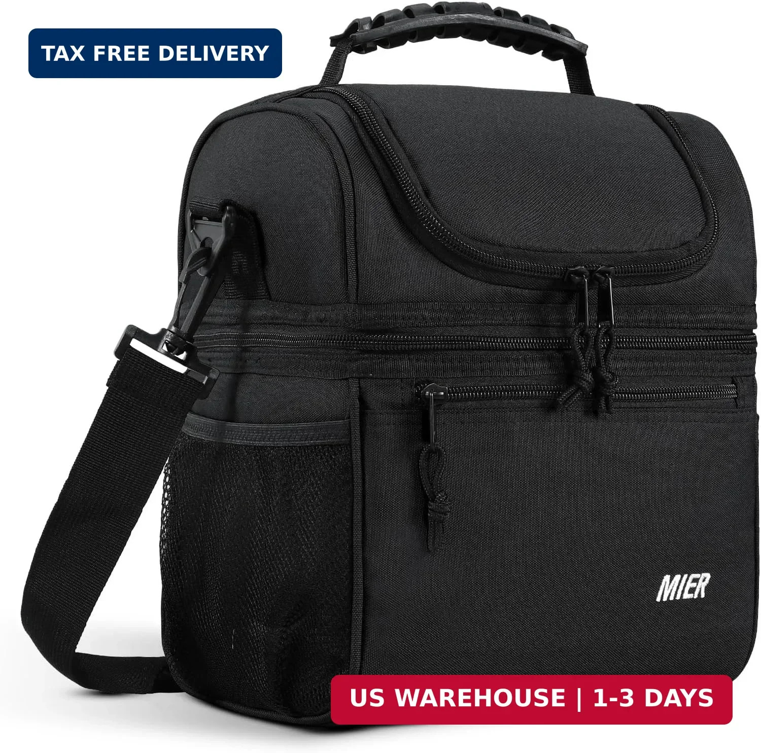 Dual Compartment Lunch Bag Leakproof Cooler For Men Wom