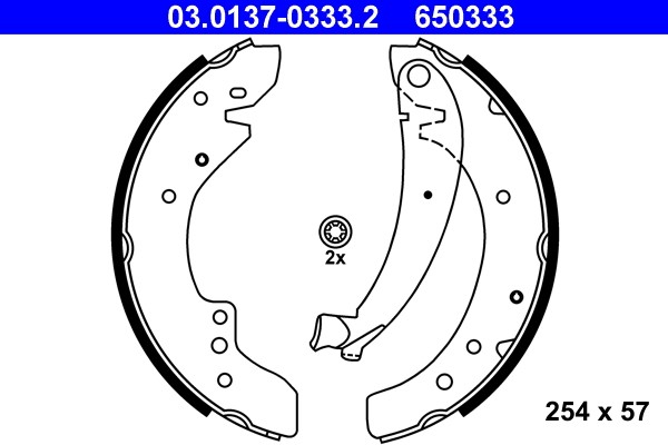 Hinterachse ATE 03.0137-0333.2 Bremsbackensatz FüR CitroËN,Fiat,Peugeot-image