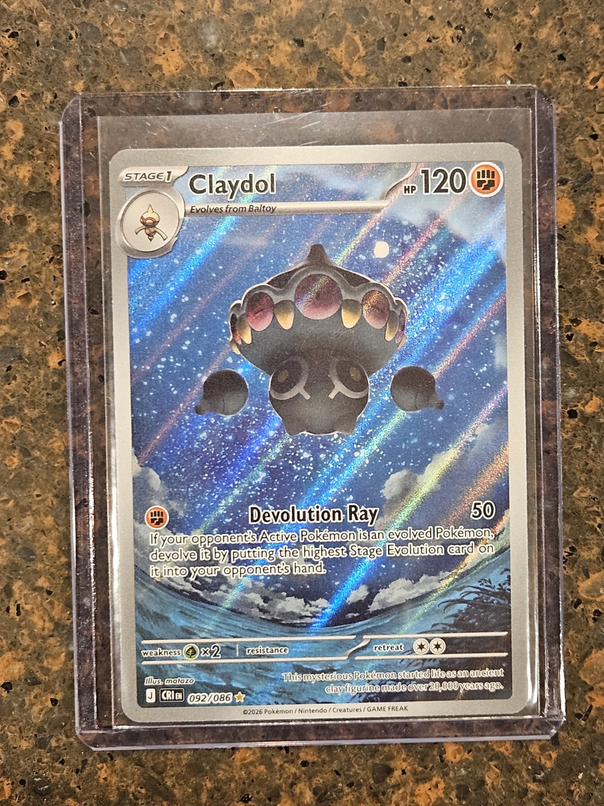 Pokemon Chaos Rising Claydol 092/086 Illustration Rare