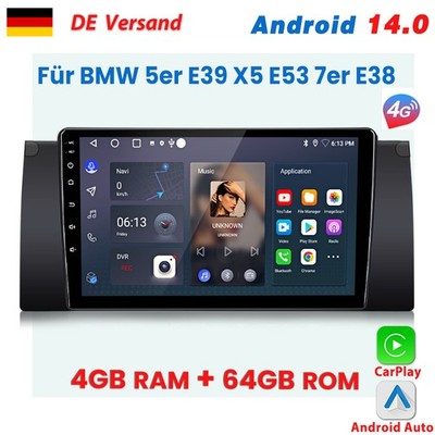 Für BMW 5er E39 X5 E53 7er E38 Carplay Android14 Autoradio GPS NAVI 4+64G 8-Kern