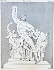 LAOCOON- 1894 Best Men and Famous Women Engraving Print