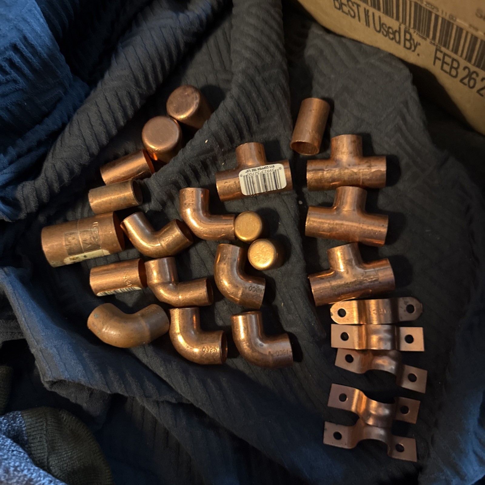 Copper Fittings in a Lot of  25 Various Sizes Read