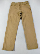 Carhartt Rugged Flex Pants Mens 32x32 Beige Relaxed Fit Canvas Workwear BN2517-M
