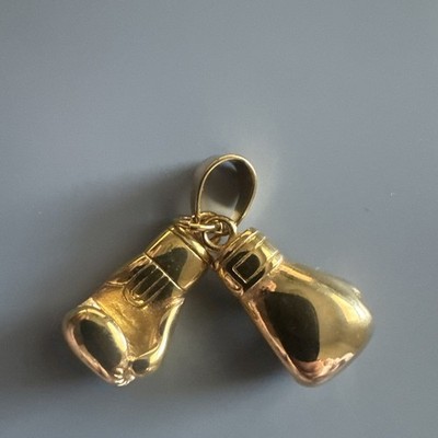 Boxing Gloves Pendant Gold Plated Stainless Steel 24 Inch Necklace Boxer Gift