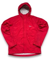 Chaqueta RAB Tempo Roja con Capucha Exterior Senderismo Abrigo a Prueba de Viento QWF-22 Talla Pequeña