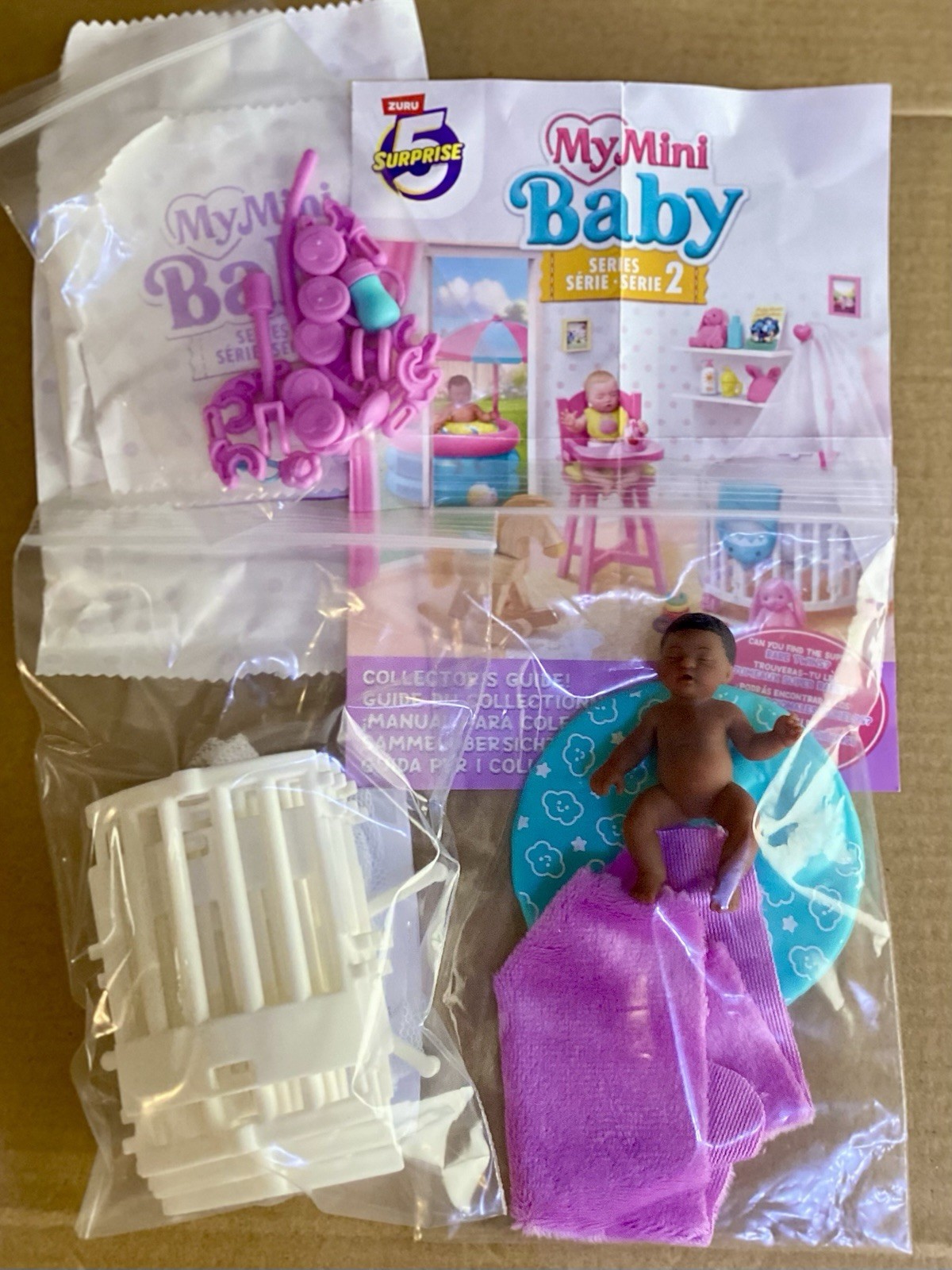 2 My Mini Baby Series 2 Rare Twins Purple Silver Double Stroller & Bassinet NEW