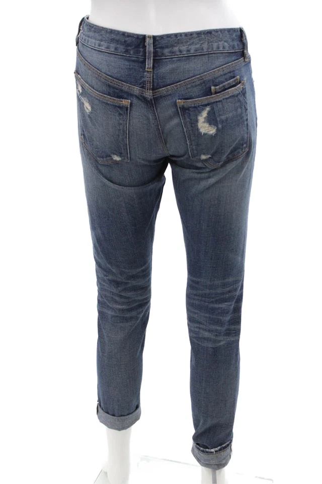 Pantalones de mezclilla de algodón de tiro bajo Madewell para mujer azules talla 24 Foto 3 de 4