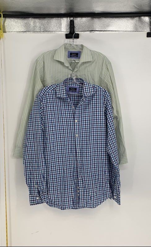 Esquire Mens Multicolor Collared Long Sleeve Button-Up Shirt Size 15.5 Lot Of 2