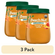  3 pack Beech-Nut Organics Stage 2 Organic Baby Food, Mango  Carrot, 4oz Jar