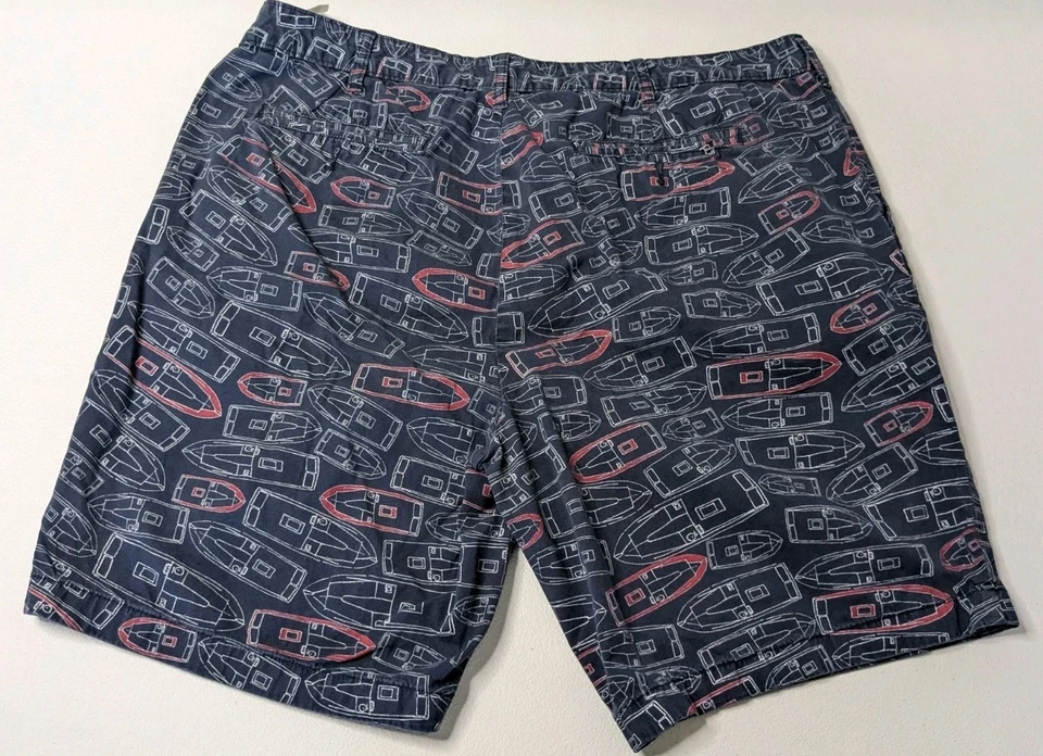 Nautica Shorts Men's 42 Navy Blue Slim Fit Speed Boat Pattern  - Image 2 of 4